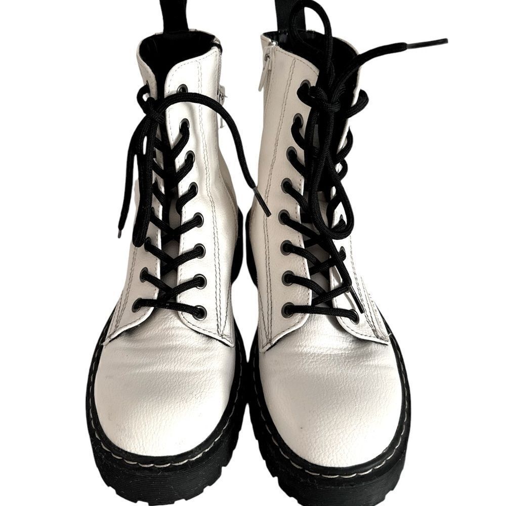 Sincerely Jules Womens White Combat Boots EUC